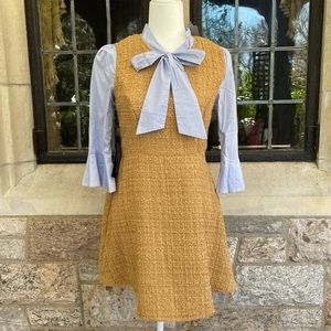 Sister Jane tan tweed long sleeve dress